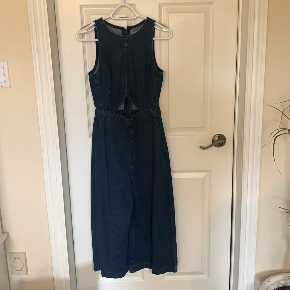 Topshop denim jumpsuit.
